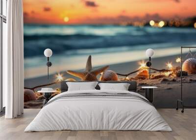 Embrace the sun-drenched beach for festive gatherings, whether it's Christmas or New Year's Eve. Wall mural