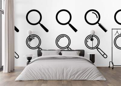 Search icon set.Magnifying sign,loupe icon also in line style isolated on white background.Vector illustration Wall mural