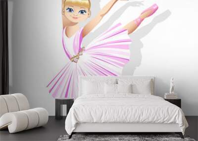 sweet little ballerina in a shiny dress Wall mural