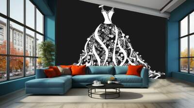 Wedding dress silhouette Wall mural