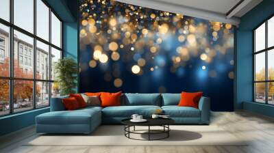 Featuring stunning soft bokeh lights and shiny elements. Abstract festive and new year background Wall mural