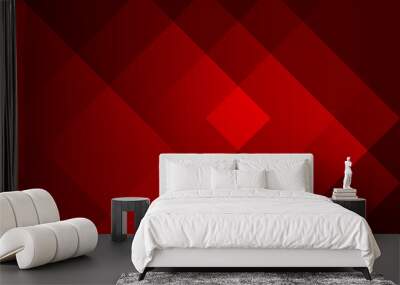 abstract background overlap with concept basic shape diamond red color Wall mural