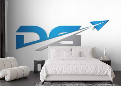 DG initial letter logo origami paper plane Wall mural