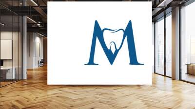 Simple Healthy Dental Care Letter m Wall mural