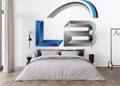 Simple initial letter logo modern swoosh LB Wall mural