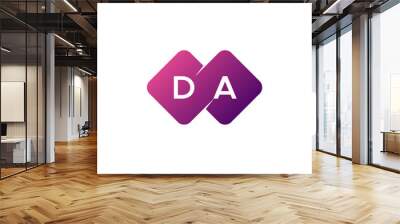 two letter da diamond rounded logo Wall mural