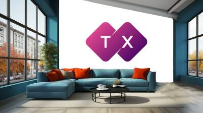 two letter diamond rounded logo Wall mural