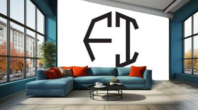 two letter FI octagon logo Wall mural