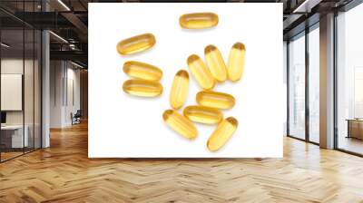 Fish capsules isolated on white background Wall mural