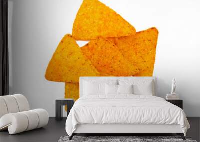 Nachos isolated on the white background Wall mural