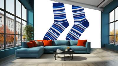 Socks isolated on white background Wall mural