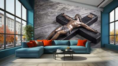 wooden crucifix Wall mural