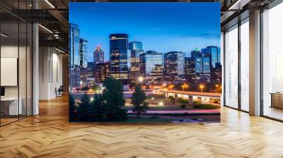 Glowing Skyline: A Nighttime Country Scene Wall mural