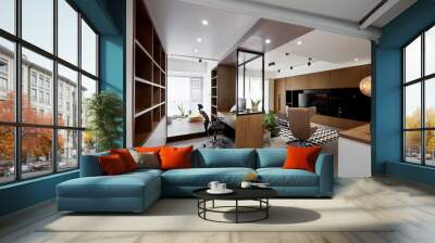 Modern and comfortable interior,
Living room and study room Wall mural