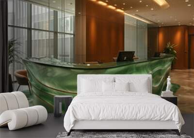 Modern green concept hotel lobby interior Wall mural