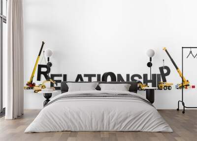 Developing a relationship: Machines building word. Wall mural