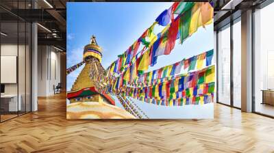 The famous Boudhanath Stupa in Kathmandu, Nepal Wall mural