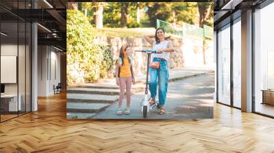 How was your day? Mother and daughter having fun outside. Wall mural