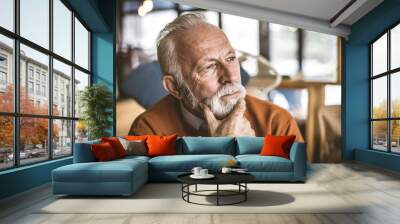 Portrait of senior man.  Close-up. Wall mural