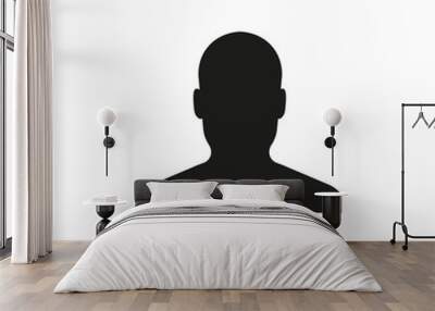 Silhouette of man icon. Unknown male person. Vector. Flat design. Wall mural