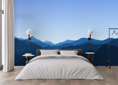 Landscape with mountains, view, nature, mountain range, clear sky Wall mural