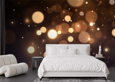 Vector background with golden bokeh dust, blur effect, sparks Wall mural