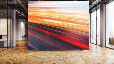 Dynamic blurred image of a fast-paced race track. Wall mural