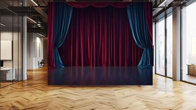 Dark velvet curtains theater background screen, wallpapre, texture, set, sample Wall mural