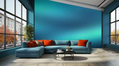 A smooth gradient background featuring a blend of teal and blue hues. The transition creates a serene and calming visual effect, making it perfect for digital design projects, presentations Wall mural