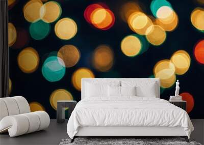 Blurred Christmas holidays lights bokeh Wall mural