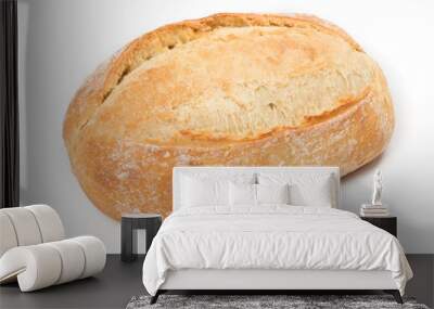 fresh homemade loaf of bread on a white isolated background Wall mural