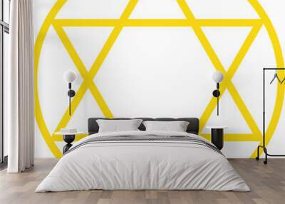 Magic Pentagram golden yellow color icon. Wall mural