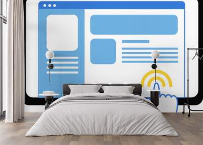 Website Vector Illustrations. Computer form page on the screen. Go to the web icon symbol. Wall mural