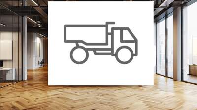 Simple heavy truck line icon. Symbol and sign vector illustration design. Editable Stroke. Isolated on white background Wall mural