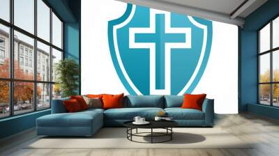 Vector church cross logo Wall mural