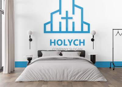 Vector church logo design. Wall mural