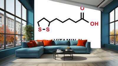 vitamin n chemical formula. vitamin n chemical molecular structure. vector illustration Wall mural