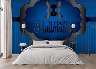 Skull Halloween card in vector format. Wall mural