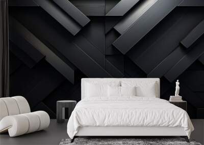 Modern Abstract Geometric Black Wall Background Wall mural