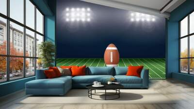 American football field stadium background. With perspective line pattern of american football field. Vector. Wall mural