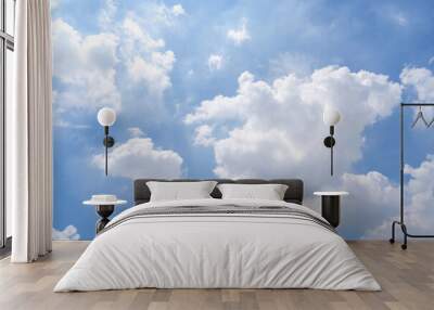 Beautiful clouds and blue sky. Soft sky with soft clouds background. Wall mural