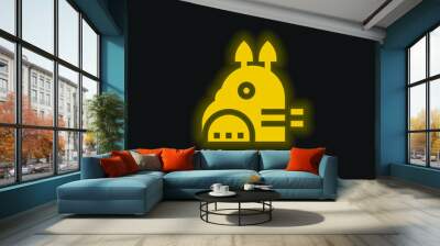  yellow glowing neon icon Wall mural