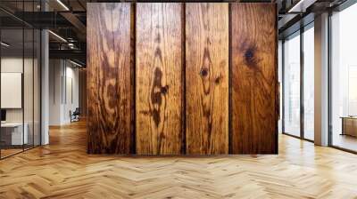 A high-quality photo of a wooden floor with a realistic texture, showing natural imperfections, grain patterns, and subtle variations in color and finish Wall mural