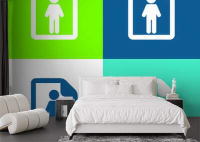 About Successful Man Flat four color minimal icon set Wall mural