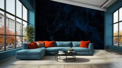 abstract dark smoky texture with blue swirl Wall mural