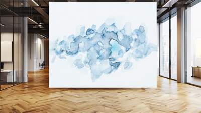 abstract decorative background with blue watercolor blots Wall mural