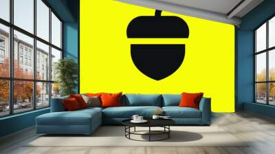 Acorn minimal bright yellow material icon Wall mural