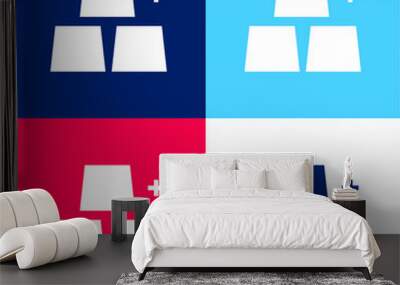 Add Objects blue and red four color minimal icon set Wall mural