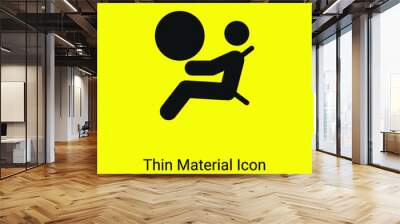 Airbag minimal bright yellow material icon Wall mural