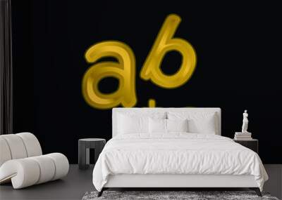 Alphabet gold plated metalic icon or logo vector Wall mural